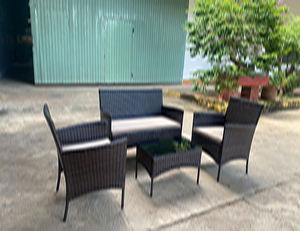 Moderno 4 piezas al aire libre de mimbre muebles de patio sofás de jardín para balcón Villa Hotel juegos de conversación para sala de estar - Product Image 6