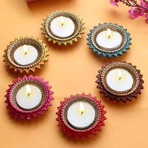 Metal Circular <b>Candelabra</b> With Diya Holders For Religious Activities And Festive Decorations - Product Image 2