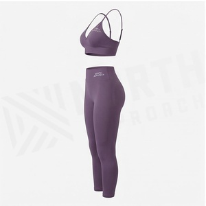 Ensemble de yoga 2 pièces North Approach, taille haute, longueur intégrale, sans couture, uni, vêtements de sport pour femmes - Product Image 3