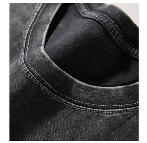 T-shirt personnalisé pour homme 100% coton à manches courtes avec logo sur l'épaule, modèle vierge grande taille - Product Image 4
