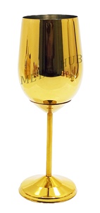 Wholesale High <b>End</b> Shiny Gold Stainless Steel Wine Glasses Cocktail Nights Elegant Receptions Formal Dining from India Export - Product Image 4