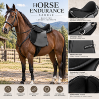 Selle de cheval d'endurance |   Selle de randonnée légère et confortable, équipement équestre durable pour l'équitation longue distance