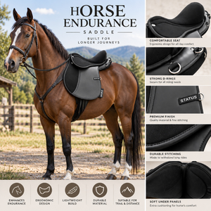 Silla de Montar para Caballos de Resistencia |   Sillín Cómodo y Ligero para Montar a Caballo, Equipo Ecuestre Duradero para Carreras de Larga Distancia - Product Image 5