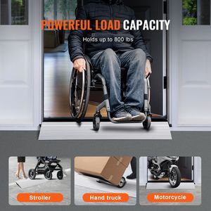 Rampa per soglia porta regolabile in alluminio da 2,5 cm (1 pollice) con capacità di carico di 360 kg per sedie a rotelle e dispositivi di assistenza - Product Image 5