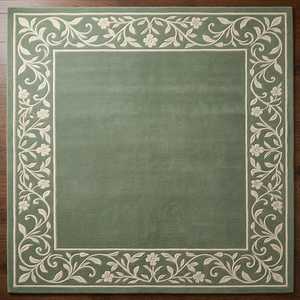 Modern Green Geometric <b>Thick</b> Area <b>Rug</b> Rectangle Wool Polyester Tufted Medium <b>Pile</b> Non-Slip Latex Backing Living Room Commercial - Product Image 2