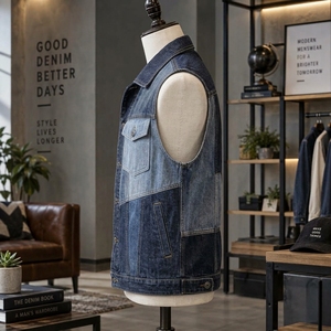 <b>Men</b> <b>Denim</b> <b>Vest</b> Made With Durable Cotton <b>Denim</b> Fabric Sleeveless Design Button Front Closure Comfortable Fit And Reinforced - Product Image 4