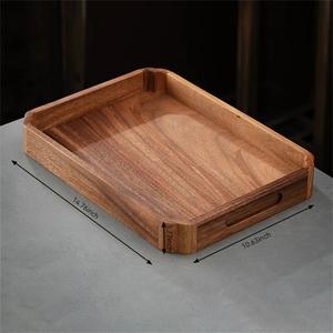 ถาดเก็บของและเสิร์ฟอาหารดีไซน์หรูหรา ขอบยกสูง พกพาสะดวก มีหูจับแบบเจาะรู ประหยัดพื้นที่ เหมาะสำหรับตกแต่งโต๊ะอาหาร - Product Image 4