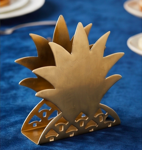 Porta Servilletas Metálico Moderno con Acabado Dorado, Organizador de Servilletas de Lujo para Mesa de Comedor, para Bodas y Fiestas - Product Image 1