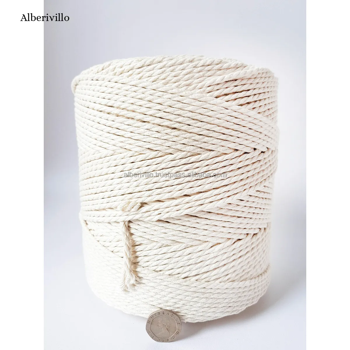 Indian Exporters 3mm White Cotton Cord Macrame Ropes Wall Hanging Making Knitting Rope Twine String for Crafts