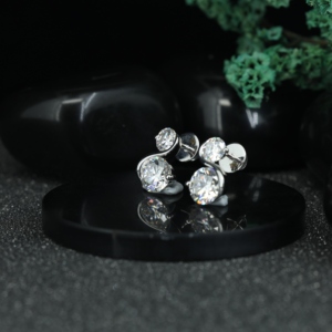 Pendientes de Plata de Ley 925 de Lujo con Doble Piedra para Mujer, Joyería para Bodas y Fiestas - Product Image 3