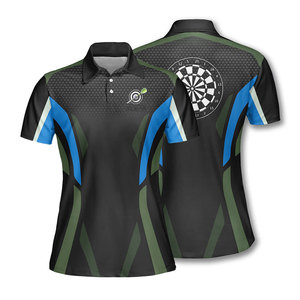 Wearpex Slim Fit Casual Lady Sports Breathable Eco-Friendly Black Pink Custom Heat-Transfer <b>Darts</b> Polyester/Cotton Shirt - Product Image 5