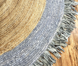 Tapis tressé en jute naturelle NYKO MART JR-21 8x10 et 9x12 pieds, fait main, style bohème, antidérapant, écologique, motif géométrique, à poils ras - Product Image 3