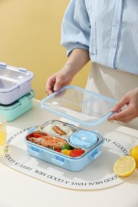 Stainless Steel Lunch <b>Box</b> with Soup <b>Container</b> 4 Compartment BPA Free Leak Proof Bento <b>Box</b> for Kids - Product Image 4