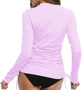 Women Long Sleeve Crop <b>Top</b> Striped <b>Zipper</b> Front Anti UV Swimwear Green Slim Fit Vintage Style Spring Summer Knitted 100% Cotton - Product Image 5