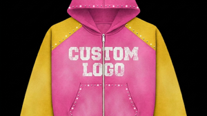 Felpa con cappuccio ricamata con logo personalizzato, in denim acid wash, con zip, patchwork e strass, oversize, taglio boxy, da uomo, con grafiche. - Product Image 6