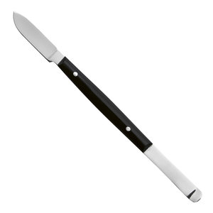 Couteau à cire, manche en plastique noir, petit, 130 mm, instrument dentaire double-embout, pour sculpture de cire en laboratoire dentaire - Product Image 1