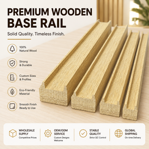EFS Vietnam Wooden Baserail 3600mm Length 41mm Groove Stair Parts Anti-Skid Handrail FSC Certified for Staircase Balconies - Product Image 1