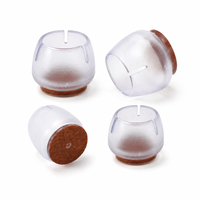 Protections de pieds de meubles en PVC transparent, 20 mm, rondes, pour tables et chaises