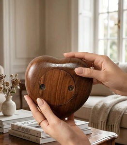 Hand Carved Rosewood Heart Urn with Brass Stand Floral Engraved <b>Keepsake</b> <b>Ashes</b> rosewood heart urn with brass stand carved wood - Product Image 5
