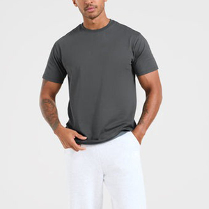 Camiseta de Verano Personalizada al por Mayor, Nuevo Estilo, Manga Corta, Alta Calidad, Hombros Caídos, Moda Urbana, Camiseta de Algodón para Hombre - Product Image 3