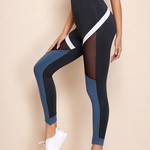 Leggings taille haute pour femme, nouveau design, respirants, antibactériens, confortables, en Spandex/Polyester, longueur intégrale, taille mi-haute - Product Image 1