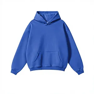 <b>Men's</b> <b>Maroon</b> Hooded Sweatshirt Pullover <b>Hoodie</b> Regular Fit Solid Color Casual Long Sleeve Pocket and Outdoor - Product Image 3
