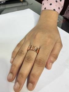 แหวนทองแดงแท้สไตล์วินเทจสลักลายรูปหัวใจ แหวนทองแดงขอบกว้างแบบเรียบ - Product Image 6