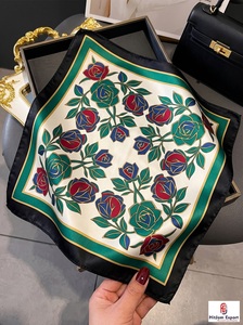 Custom Logo Satin Printed <b>Scarf</b> OEM ODM Private Label Fashion Manufacturer Nigeria Ghana Kenya Congo Senegal Tanzania Service - Product Image 2