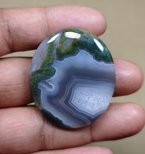 Esfera de Cristal de Ágata Musgosa Natural, Piedra Pulida Ovalada con Druzy, Gema para Decoración del Hogar o Regalo - Product Image 4