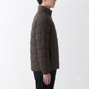 Chaqueta de Invierno para Hombre, Personalizada al por Mayor, Azul Marino, Cuello Alto, Ecológica, Acolchada, Impermeable, de Lona, Forro de Algodón, 100% - Product Image 3