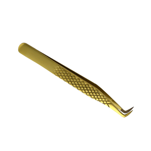 Juego de Pinzas para Extensión de Pestañas, Acero Inoxidable Antiestático, Punta de 90 Grados, Textura Suave, Profesional, Longitud de 10 mm - Product Image 3