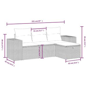 Conjunto de Sofás Modulares Grandes para Jardín, en Poliratán Negro y Acero, Muebles Modernos para Exteriores - Product Image 4