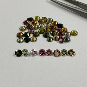 พลอยทัวร์มาลีนแบบหลายเหลี่ยมเพชรพลอยธรรมชาติ3.5มม. อัญมณีเจียระไนแบบหลวมสุกใสสำหรับการทำเครื่องประดับ - Product Image 1