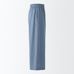 Women's Summer High-Waisted Loose Fit Wide Leg <b>Linen</b> Pants Soft Breathable Stonewashed Drawstring Closure Casual OEM/ODM 6XL - Product Image 2