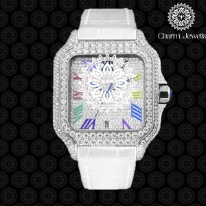 Reloj de Cristal de Lujo para Mujer Charm Jewells, Analógico de Cuarzo, Esfera Cuadrada en Oro Amarillo de 38 mm, Estilo Joyería de Moda - Product Image 4