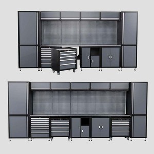 Juego de Gabinetes Modulares Metálicos para Herramientas OBM OEM con Panel Perforado y Cajones con Cerradura (12), Almacenamiento Industrial Rodante para Garaje, Capacidad de Carga de 300 kg - Product Image 1