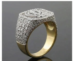 แหวนเงินแท้ 925 ชุบทองคำขาว 18K ประดับเพชรเลี้ยงในห้องปฏิบัติการ สำหรับผู้ชาย เหมาะสำหรับงานหมั้น งานแต่งงาน งานปาร์ตี้ สไตล์ฮิปฮอป - Product Image 2