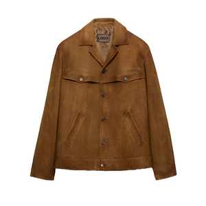 Custom Men's Cowhide Suede Bowling <b>Jacket</b> Luxury Vintage Leather <b>Jacket</b> OEM Private Label leather garments Manufacturer - Product Image 6