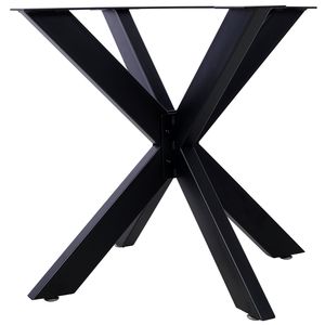 Base per Tavolo da Pranzo Industriale Nera Resistente, Struttura a Forma di Ragno in Acciaio, 28"H X 32"W X 33"D, Gambe a Sezione Quadrata - Product Image 5