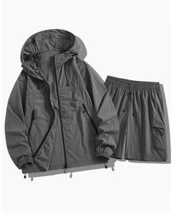 Ensemble décontracté deux pièces en polyester pour femme – Tendance, léger, respirant et confortable pour l'été – Tenue quotidienne à capuche - Product Image 4