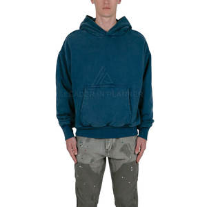 Sweats à capuche unis respirants et légers pour hommes, style délavé, design personnalisé, pour usage extérieur, coupe oversize - Product Image 2