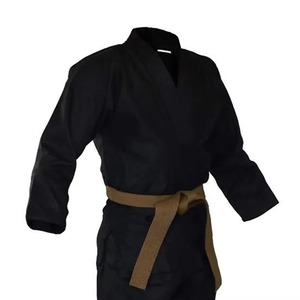 Uniforme de Karate Negro, Dobok de Judo Kata, Tejido Simple, Ropa de Artes Marciales para Niños y Adultos - Product Image 3