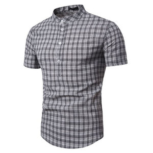 Chemises personnalisées pour hommes 100% coton à manches courtes avec boutons imprimés sur le devant, coupe ajustée et logo personnalisé, séchage rapide - Product Image 5