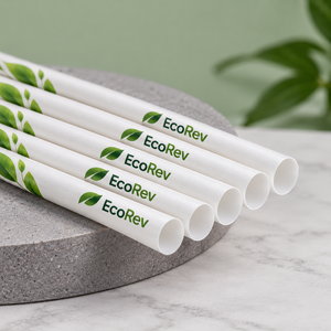 Pajitas Individuales para Beber Jugo, en Empaque de Papel Limpio, Blancas, Biodegradables, Ecológicas, de PLA - Product Image 1