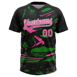 Maillot de softball premium pour femme, motif camouflage noir, rose, vert, maille respirante anti-humidité, logo personnalisé, fournisseur en gros - Product Image 2