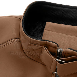 Blouson Bomber en Cuir pour Homme Style Urbain - Vêtement d'extérieur Chaud pour l'Hiver, Durable, Séchage Rapide et Respirant, Logo Frontal - Product Image 4