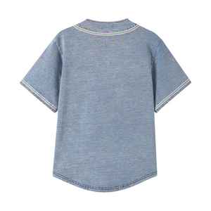 Camiseta de Béisbol de Mezclilla AKA para Mujer, con Letras Griegas Bordadas, Cierre de Botones, Deportiva, de Primera Calidad, Informal - Product Image 2