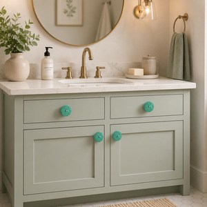 SHUBHAM Decorative Flower Cabinet <b>Knob</b> Porcelain Cabinet Handle Furniture Hardware for Kitchen <b>Drawer</b> Door - Product Image 2