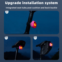 Feu arrière intelligent pour vélo avec expression personnalisée, étanche IP66, détection de freinage, feu arrière de vélo, lampe LED d'avertissement pour la conduite nocturne
