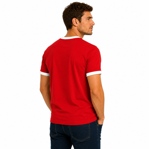 T-shirt Ringer Homme Tendance, Col Rond, Manches Courtes, Couleur Unie avec Bordure Contrastante, Haute Qualité, Décontracté, Respirant, 220g, Personnalisable - Product Image 6